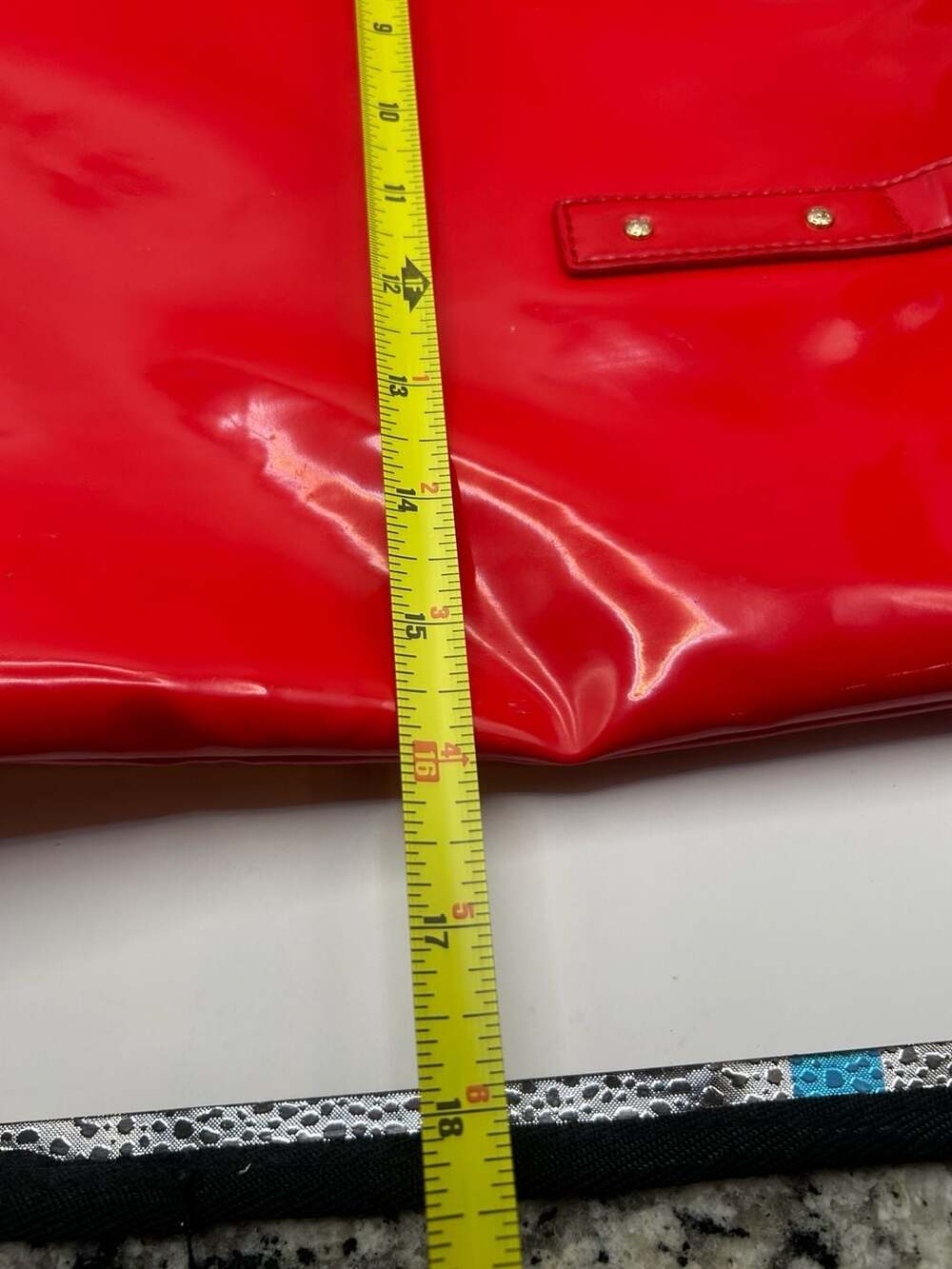 Kate Spade New York Red Patent Leather Logo Tote Bag - Picture 7 of 7